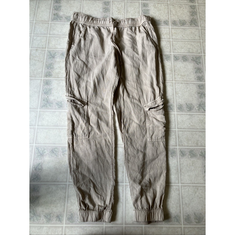 C&C‎ California Tan Linen Blend Cargo Pocket Jogger Pants Capsule Minimalist